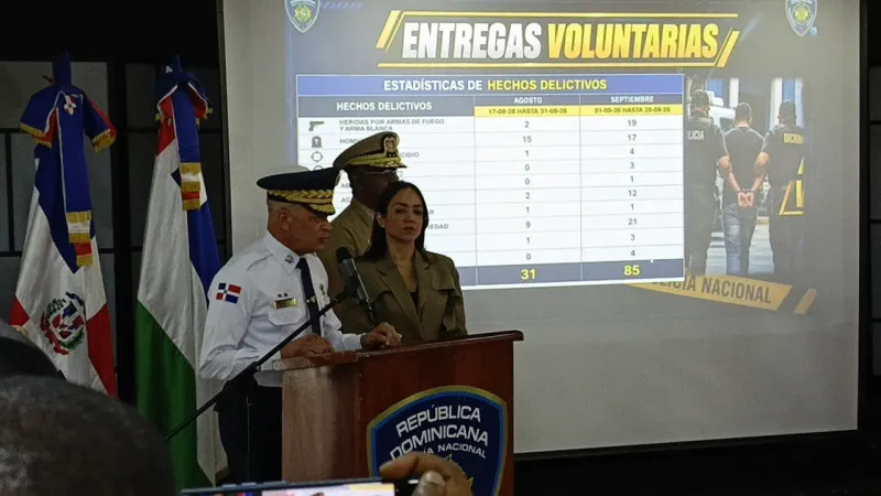 Policía reporta 85 entregas voluntarias en los primeros 25 días de septiembre